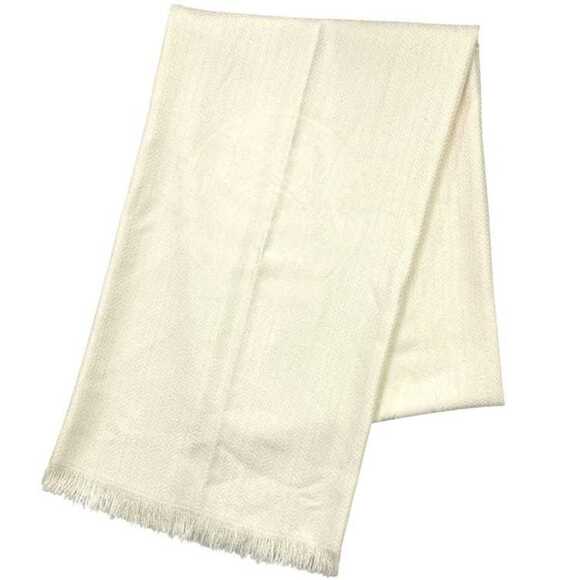 HERMES Cream Silk Scarf